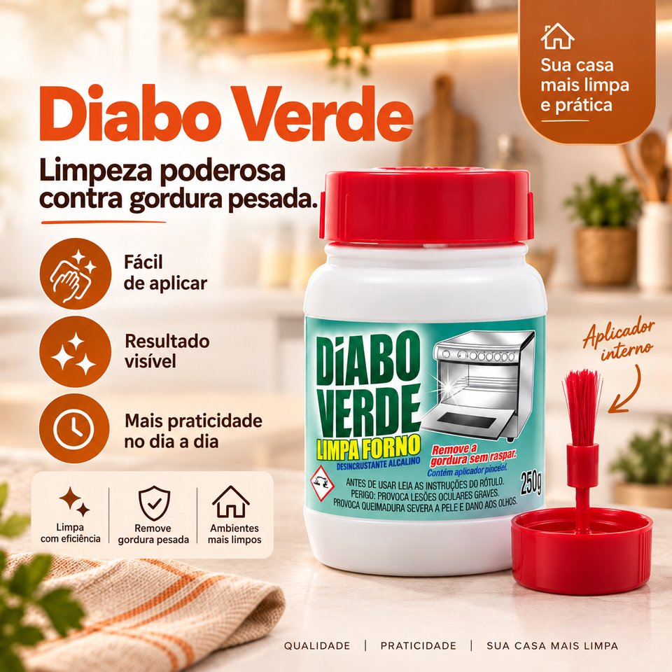 Diabo Verde 250g – Remove Gordura Pesada e Incrustada sem Raspar