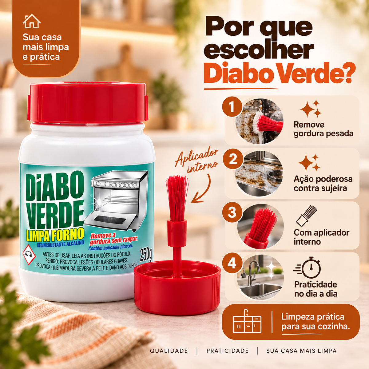 Diabo Verde 250g – Remove Gordura Pesada e Incrustada sem Raspar