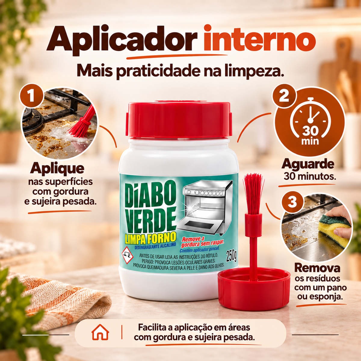 Diabo Verde 250g – Remove Gordura Pesada e Incrustada sem Raspar