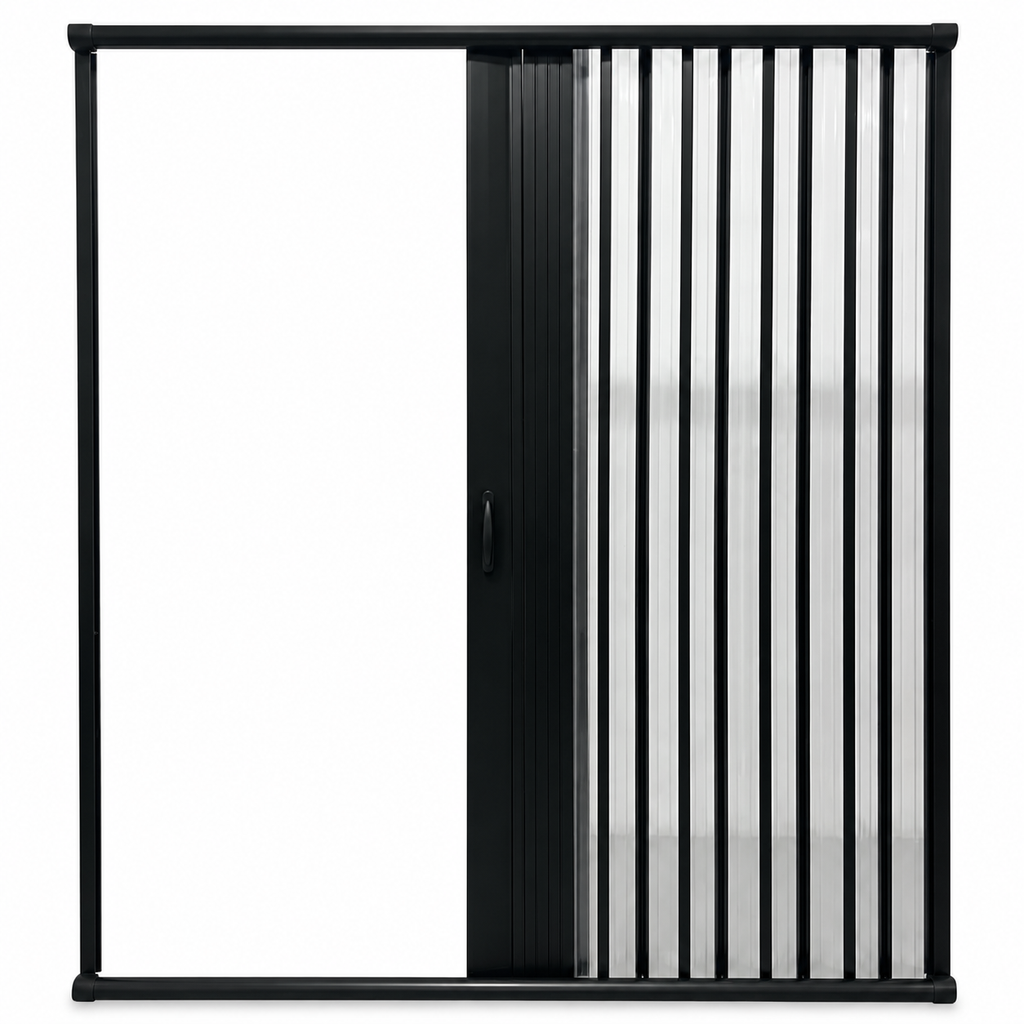 Box Sanfonado Preto 185x130cm – Chega de Banheiro Molhado e Espaço Apertado