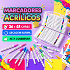 Kit de Marcadores Acrílicos Multiuso – Cores Vibrantes, Alta Cobertura e Secagem Rápida