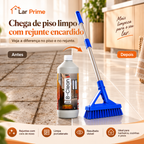 Kit Limpeza Completa para Piso e Rejunte – B-Clean 1L + Escova Telescópica 1,40m