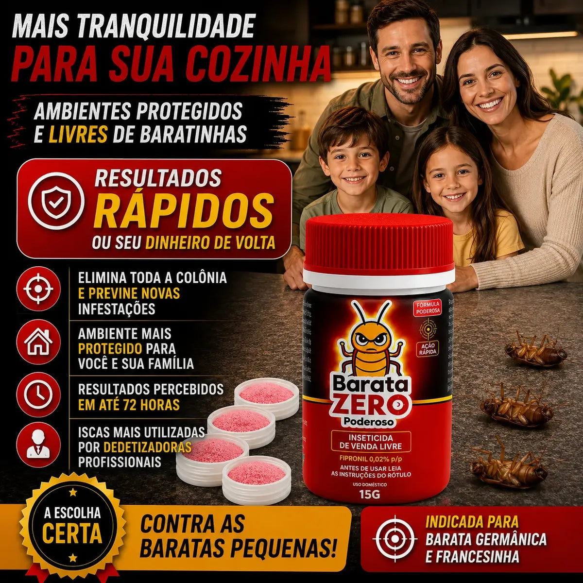 Isca Para Baratas Poderoso Uso Doméstico