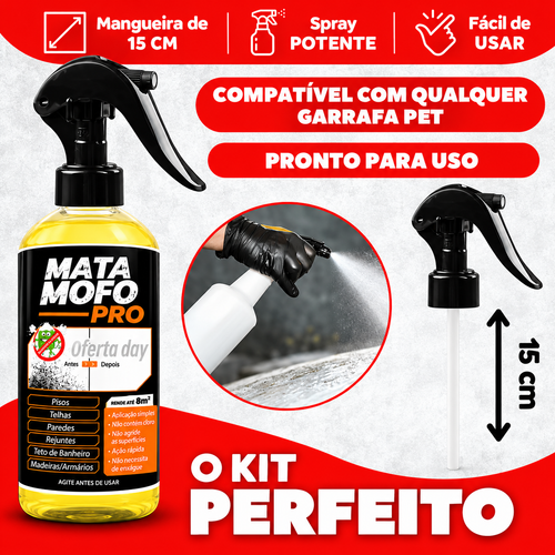 Kit Mata Mofo Pro 1 Litro – Removedor de Mofo e Bolor para Paredes, Tetos, Rejuntes e Banheiros + Borrifador