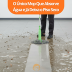 MopClean - Esfregão 2 em 1 Giratório Automático Com Desidratação Perfeito Para Limpeza Completa de Piso - Entrega Grátis