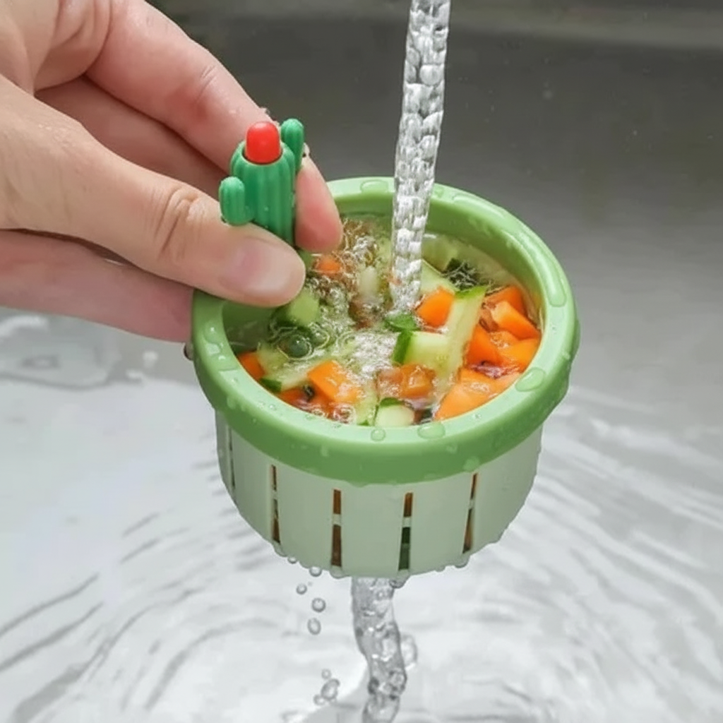 Cactus - Filtro Drenagem de Pia Com Botão Ejetor - Entrega Grátis