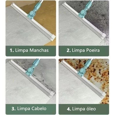RodoFlex - Rodo Com Cerdas em Silicone Multiuso 3 em 1 Seca Varre e Pega Pelos Sem Esforço - Entrega Grátis