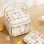 FreshBox - Dispenser De Gelo Com 2 Gavetas e Botão Ejetor de Cubos Prático Com Capacidade de 48 Cubos de Gelo - Entrega Grátis