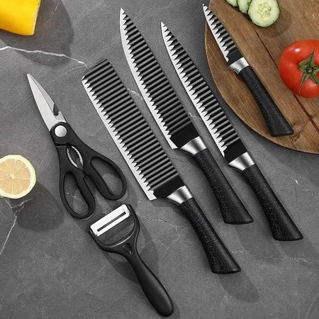 Conjunto De Facas Inox 6 Peças Antiaderente Para Cozinha