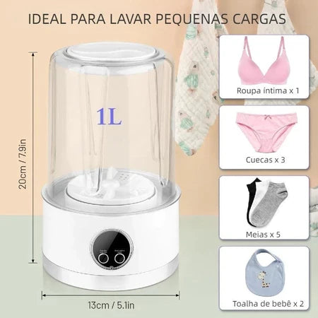 WashClean - Mini Máquina de Lavar Ideal Para Peças Íntimas - Entrega Grátis