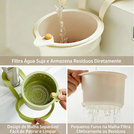 FiltroClean - Filtro De Resíduos Com Botão Ejetor Para Torneira de Cozinha - Entrega Grátis