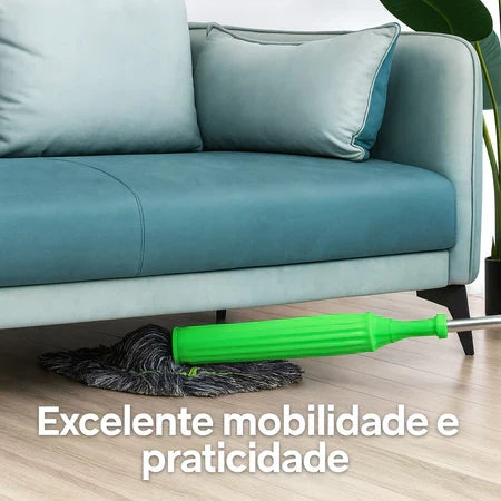 MopClean - Esfregão 2 em 1 Giratório Automático Com Desidratação Perfeito Para Limpeza Completa de Piso - Entrega Grátis